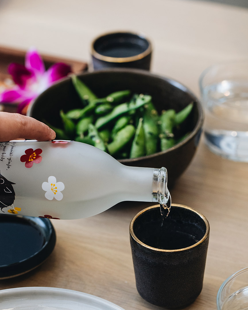 sake et plats de Bloom